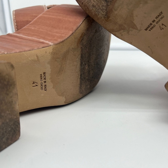 LAURENCE DACADE Helissa Pink Velvet Leather Platform Sandals Heels sz 41 - Picture 16 of 16